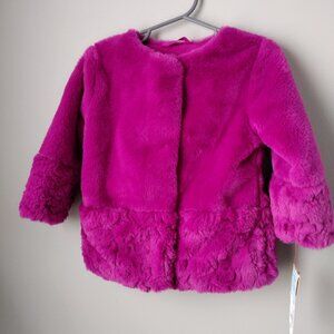 New Girls Faux Fur Cat and Jack Coat Size 18 M